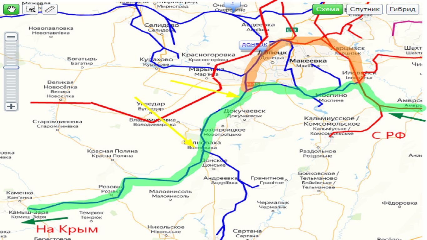 Сухопутный коридор в Крым и его узкие места